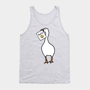 White Goose with Stolen Hello Greeting Tank Top